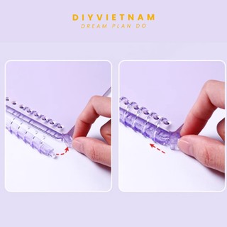[MUA 5 SẢN PHẨM TẶNG GIẤY MÀU B5]CÒNG RỜI NHỰA CỨNG MÀU THẠCH NHIỀU LỖ A4/B5/A5/A6/A7