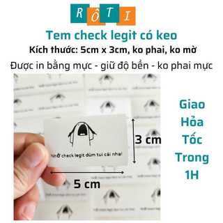 Set 50 tem dán check legit trang trí gói hàng, nhắc khách check legit, kích thước 5x3cm