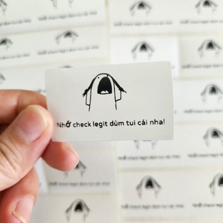 Set 50 tem dán check legit trang trí gói hàng, nhắc khách check legit, kích thước 5x3cm
