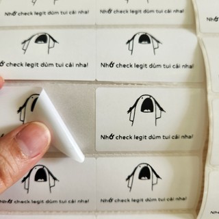 Set 50 tem dán check legit trang trí gói hàng, nhắc khách check legit, kích thước 5x3cm