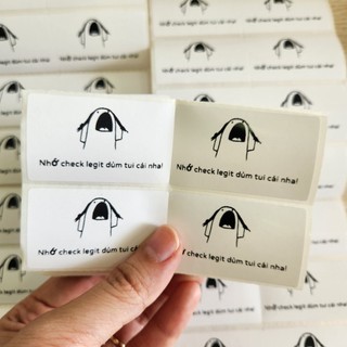 Set 50 tem dán check legit trang trí gói hàng, nhắc khách check legit, kích thước 5x3cm