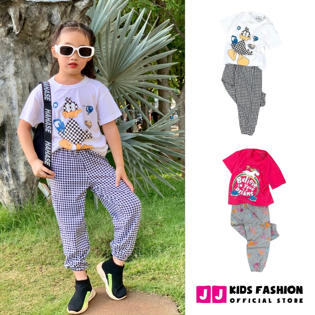 Bộ Cộc Tay Bé Gái Vải Cotton In Hình Dễ Thương – Quần Áo Trẻ Em | JJ Kids Fashion