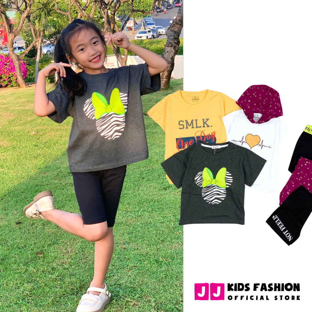Bộ Cộc Tay Bé Gái Vải Cotton In Hình Dễ Thương – Quần Áo Trẻ Em | JJ Kids Fashion