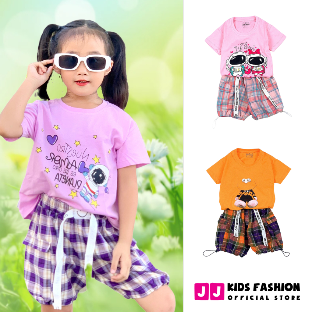 Bộ Cộc Tay Bé Gái Vải Cotton In Hình Dễ Thương – Quần Áo Trẻ Em | JJ Kids Fashion