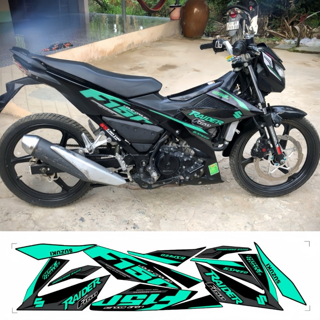 Tem rời RAIDER F150 cao cấp chất liệu in 3 lớp PPF chống nước không phai màu