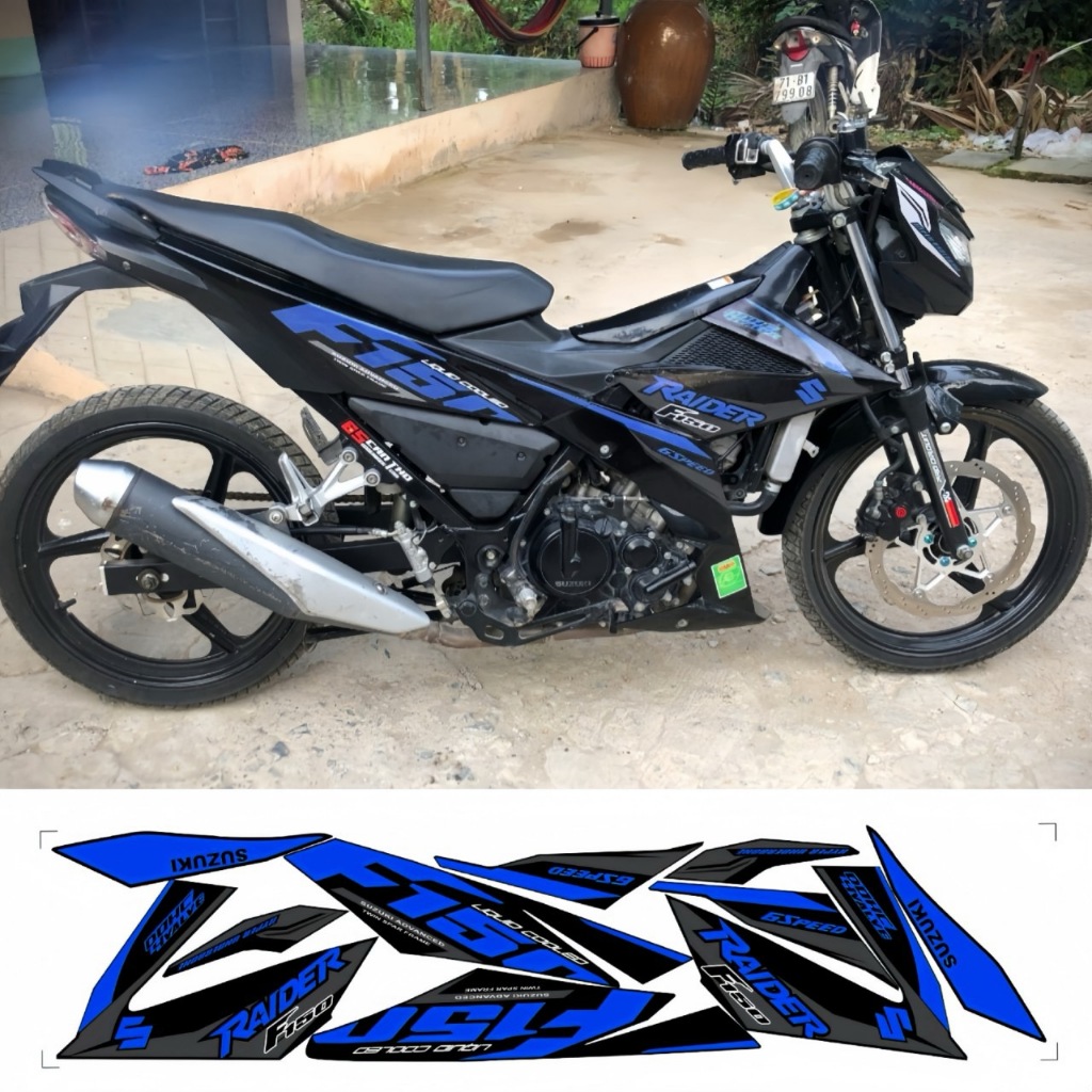 Tem rời RAIDER F150 cao cấp chất liệu in 3 lớp PPF chống nước không phai màu