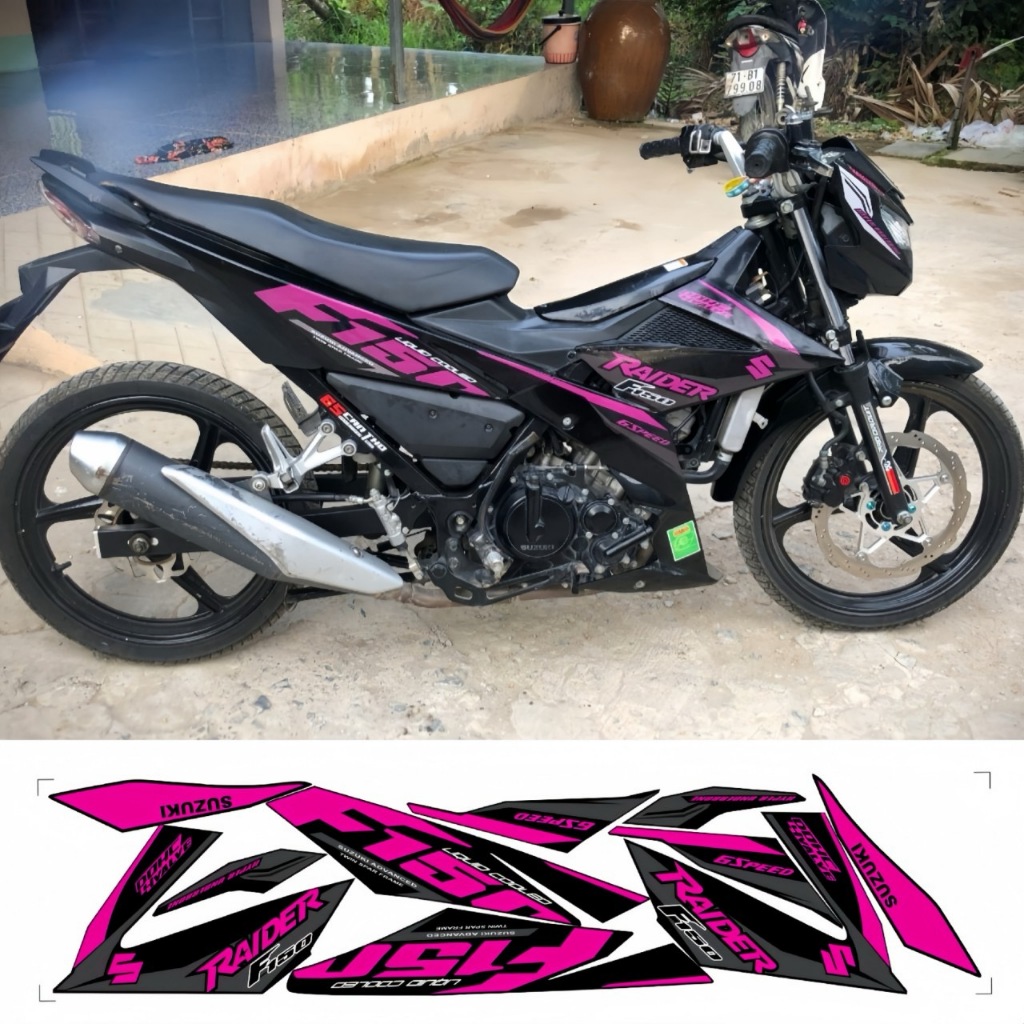Tem rời RAIDER F150 cao cấp chất liệu in 3 lớp PPF chống nước không phai màu