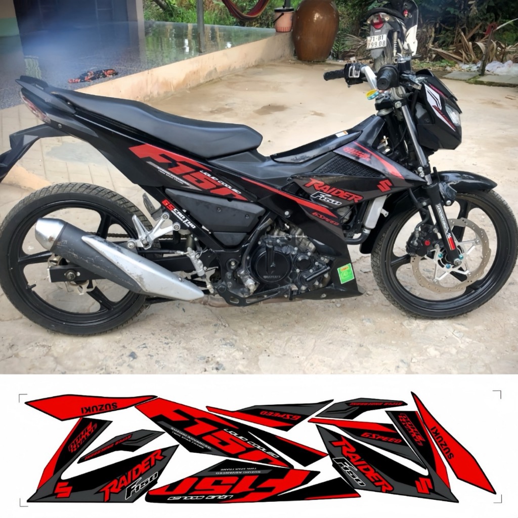 Tem rời RAIDER F150 cao cấp chất liệu in 3 lớp PPF chống nước không phai màu