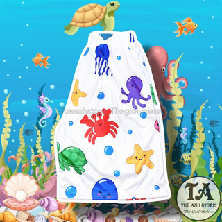 Size 38-85KG Quần Short Lững Hoạt Hình Cartoon hoạt hình Cute Động Vật Dưới Biển - Quần đùi cotton mùa hè nam nữ Unisex