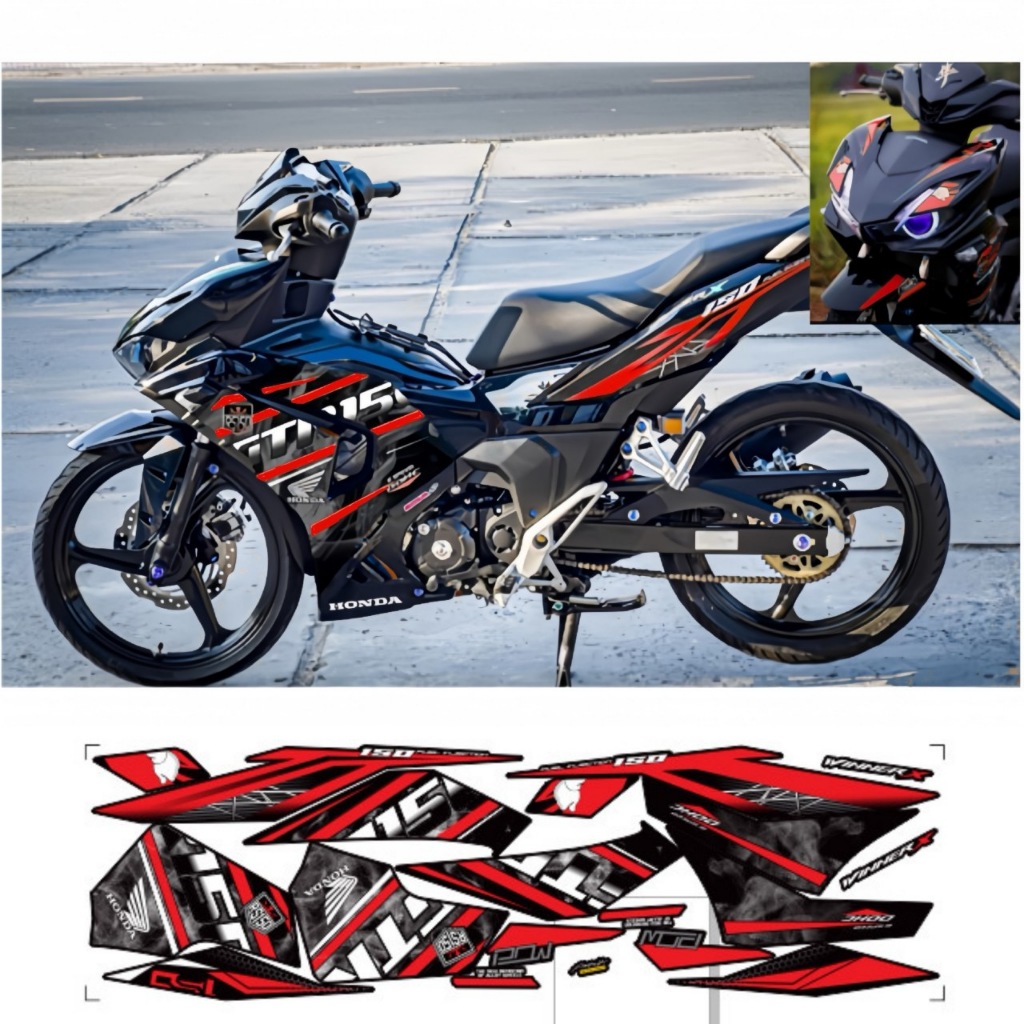 Tem rời WINNER X V3  cao cấp chất liệu in 3 lớp PPF chống nước không phai màu. thích hợp nền đen.