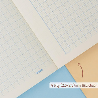 KLONG - Vở 4 ô ly may dán gáy 1st School B5 định lượng 100/76; MS: 061 - MS: 062 ♥ Bujo, quà tặng, DIY, tập ô ly