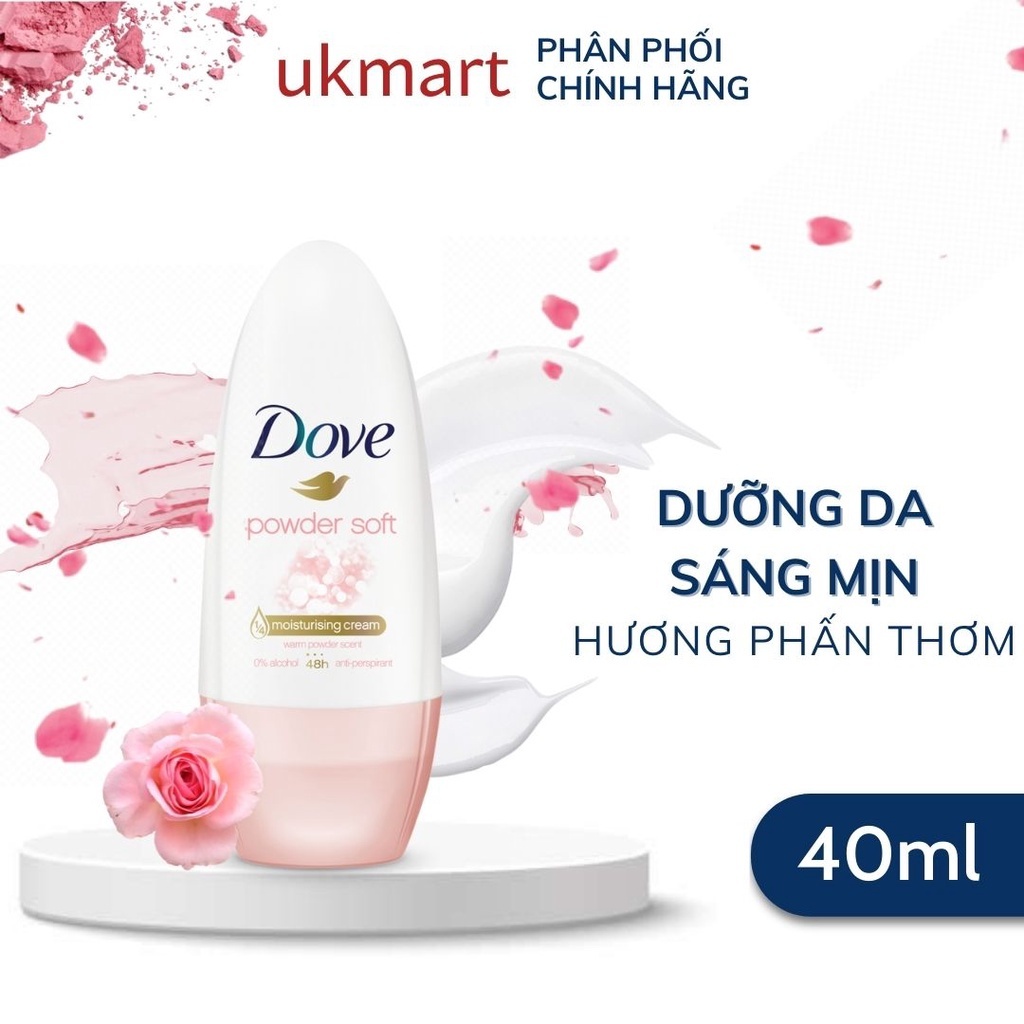 Lăn ngăn mùi dưỡng sáng cao cấp Dove tinh chất serum dành cho nữ với 3% Niacinamide 45ml