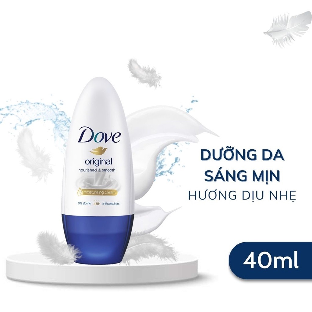 Lăn ngăn mùi dưỡng sáng cao cấp Dove tinh chất serum dành cho nữ với 3% Niacinamide 45ml