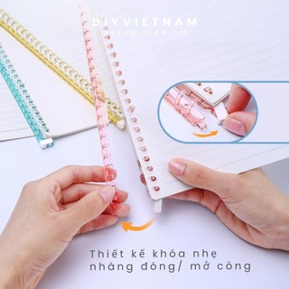 [MUA 5 SẢN PHẨM TẶNG GIẤY MÀU B5]CÒNG RỜI NHỰA CỨNG MÀU THẠCH NHIỀU LỖ A4/B5/A5/A6/A7