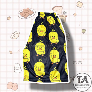 Size 38-85KG Quần Short Lững Hoạt Hình Cartoon hoạt hình Vịt  Hello - Quần đùi cotton mùa hè nam nữ Unisex TUEANSTORE
