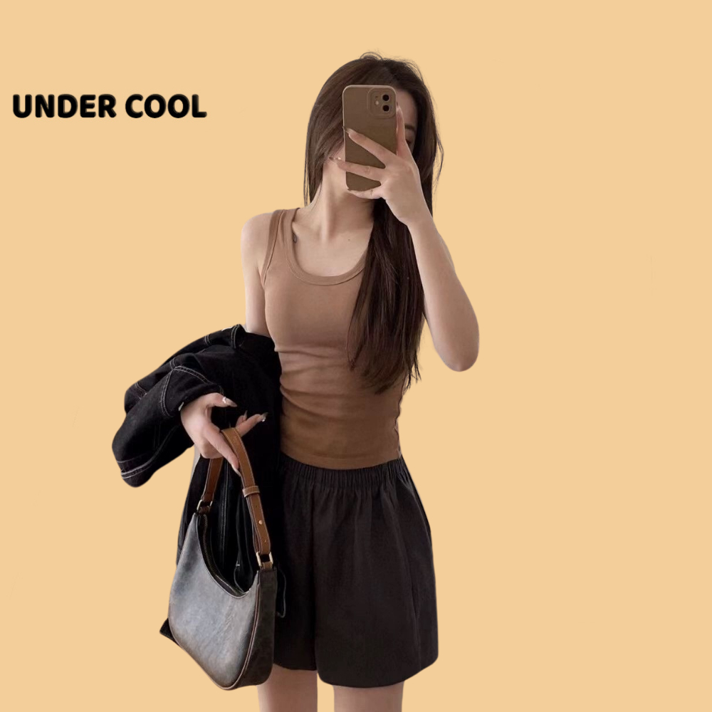 Áo Thun Nữ Ba Lỗ UNDERCOOL Cotton Kèm Mút Đệm Ngực Nhiều Màu Sắc ABL03