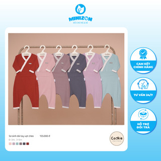 Bộ sơ sinh dài tay vạt chéo Cookie size 0-3m cho bé