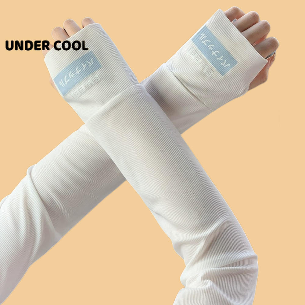 Găng Tay Dài Chống Nắng Hở Ngón UNDERCOOL Thun Lạnh họa tiết nhật bản Chống Tia cực tím OT02