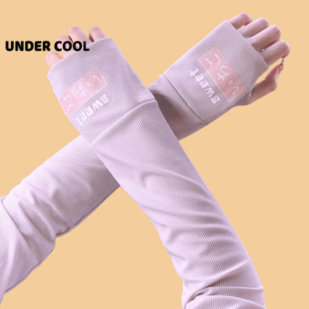Găng Tay Dài Chống Nắng Hở Ngón UNDERCOOL Thun Lạnh họa tiết nhật bản Chống Tia cực tím OT02