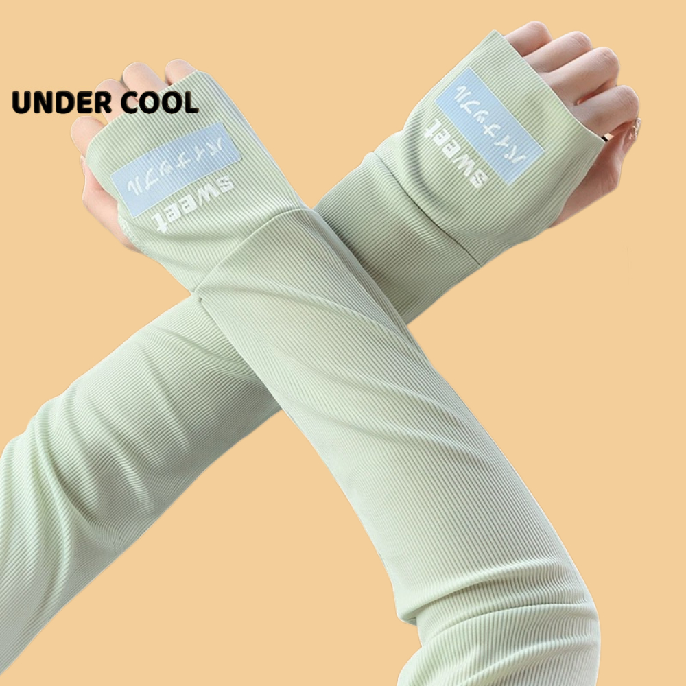 Găng Tay Dài Chống Nắng Hở Ngón UNDERCOOL Thun Lạnh họa tiết nhật bản Chống Tia cực tím OT02