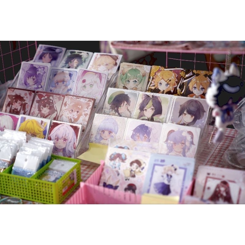 [10 mẫu] Mini artprint/Tranh in giấy ánh nhũ Genshin Impact/Vocaloid/Honkai Star Rail