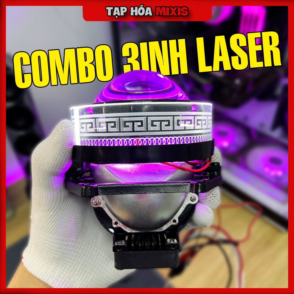 Combo bi 3inh laser vòng thiên thần mắt quỷ chỉnh app độ đèn pha xe máy ...