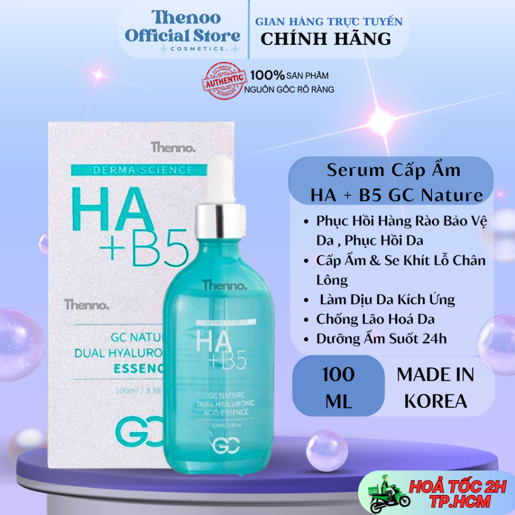 Serum Cấp Ẩm Phục Hồi Da HA + B5 GC Natura Dual Hyaluronic Acid Essence ...