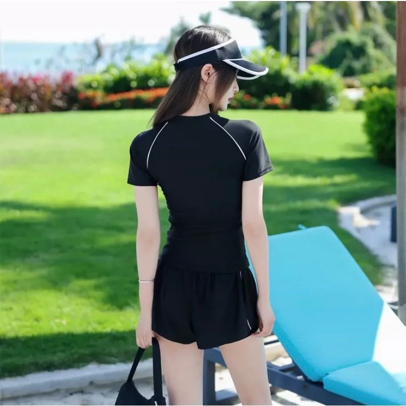 DB019  [Có size lớn] Bikini đồ bơi nữ đi biển 2 mảnh năng động,Quần Bo Đai 2 Lớp Kín Đáo BIKINI HAN.T