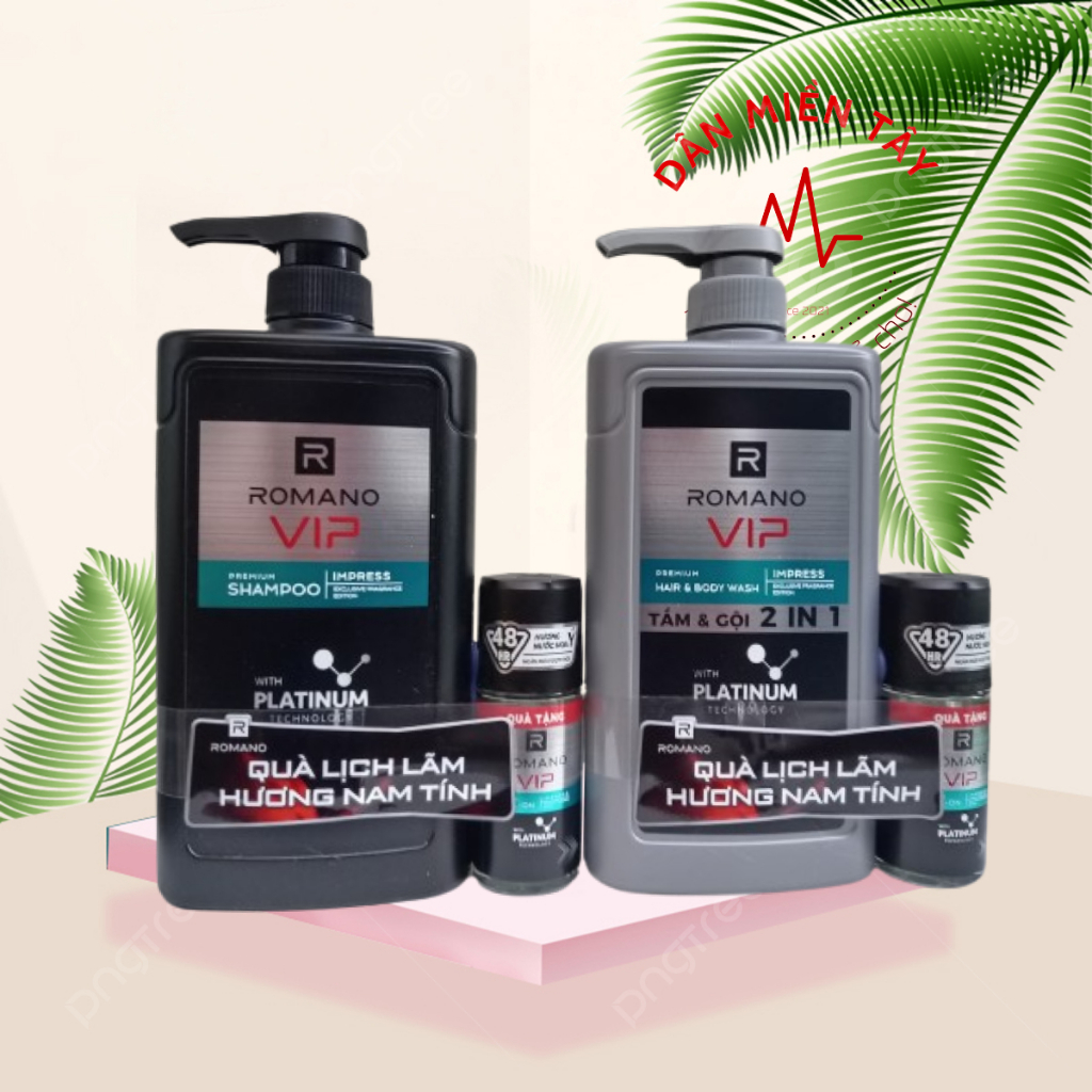 Tắm Gội 2in1 Romano Vip Impress 650g + Lăn Khử Mùi Grandiose 40ml ...