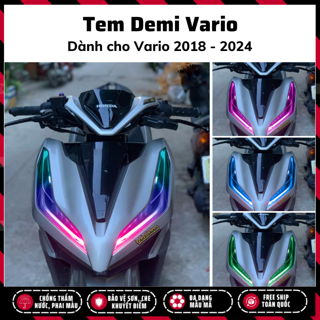Tem dán demi xinhan VARIO 2018 - 2024 đủ màu sắc, chống xước, chống phai màu | Tặng tem simpsons