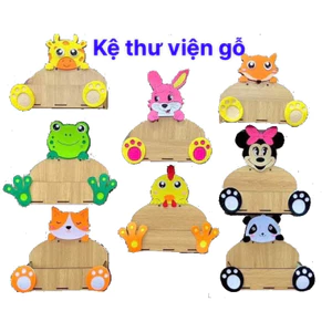 COMBO 5 Kệ thư viện gỗ - trang trí lớp học mầm non
