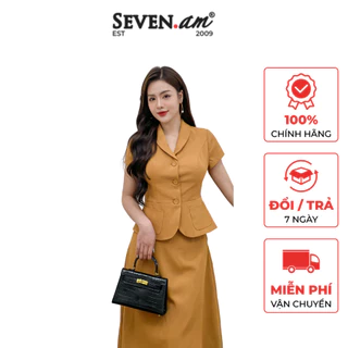 Áo sơ mi thời trang nữ cổ vest basic Seven.AM H341006D