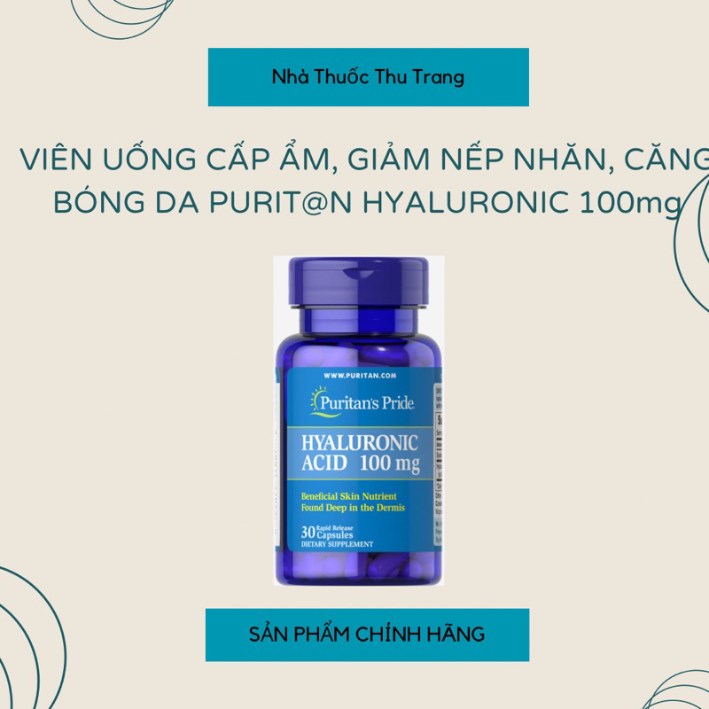 ĐỦ BILL - Viên Uống Purit@n Hyaluronic Cấp Ẩm, Giảm Nếp Nhăn, Tăng Đàn ...
