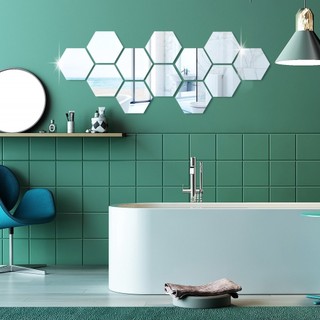 gương dán tường hình lục giác, hình vuông, hình tròn soi toàn thân LoaLoaHome gương dán tường gương thật hình ảnh soi