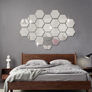 gương dán tường hình lục giác, hình vuông, hình tròn soi toàn thân LoaLoaHome gương dán tường gương thật hình ảnh soi