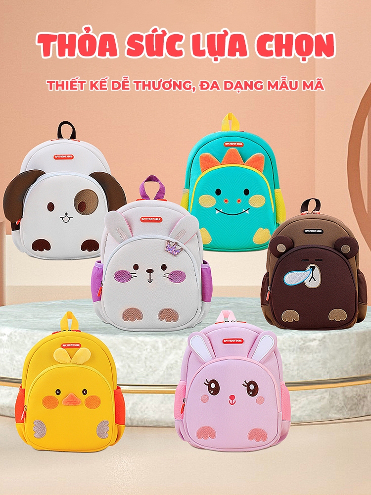 Ảnh Balo cho bé trai bé gái mẫu giáo mầm non 1989KIDS SHOP mềm mại nhẹ nhàng đáng yêu kích thước 29x24x11cm 1