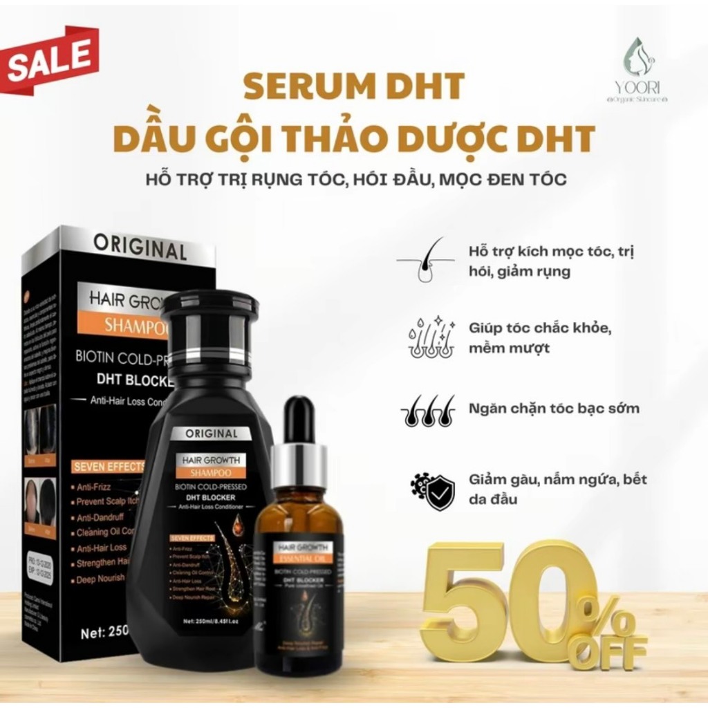 Combo Dầu Gội Và Serum DHT Kích Thích Mọc Tóc