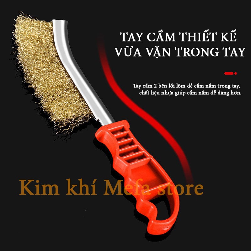 Chổi đánh rỉ cán đỏ, bàn chải sắt cọ rỉ cán đỏ cầm tay loại đẹp ...