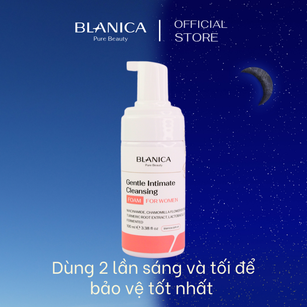 Bọt vệ sinh nữ BLANICA 100ml chiết xuất cúc la mã hỗ trợ cân bằng độ pH và làm dịu da
