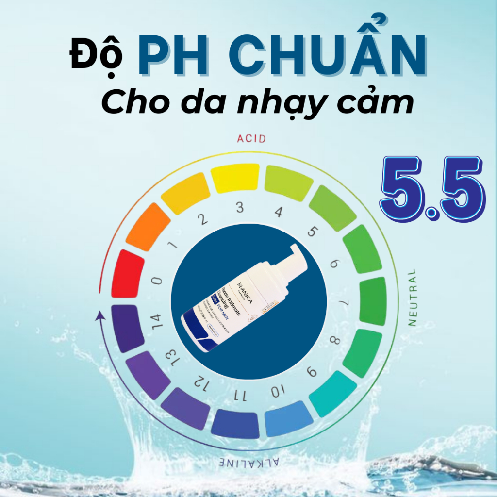 Bọt vệ sinh nam BLANICA Gentle Intimate Cleansing Foam for MEN 100ml chiết suất lá trầu không cân bằng độ pH