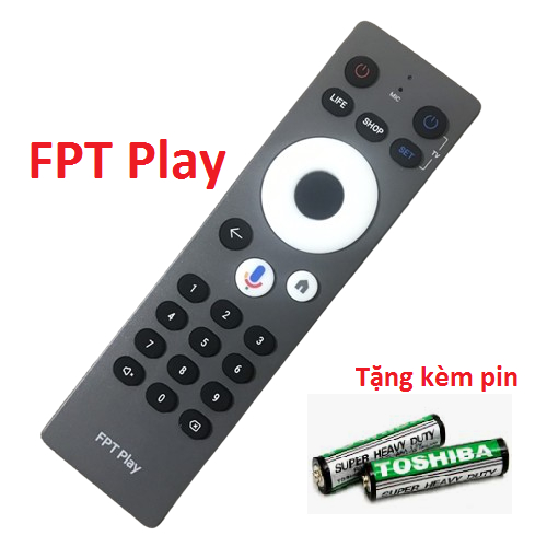 Điều khiển đầu thu FPT, Remote FPT play mặt xám hàng mới - Tặng kèm pin !