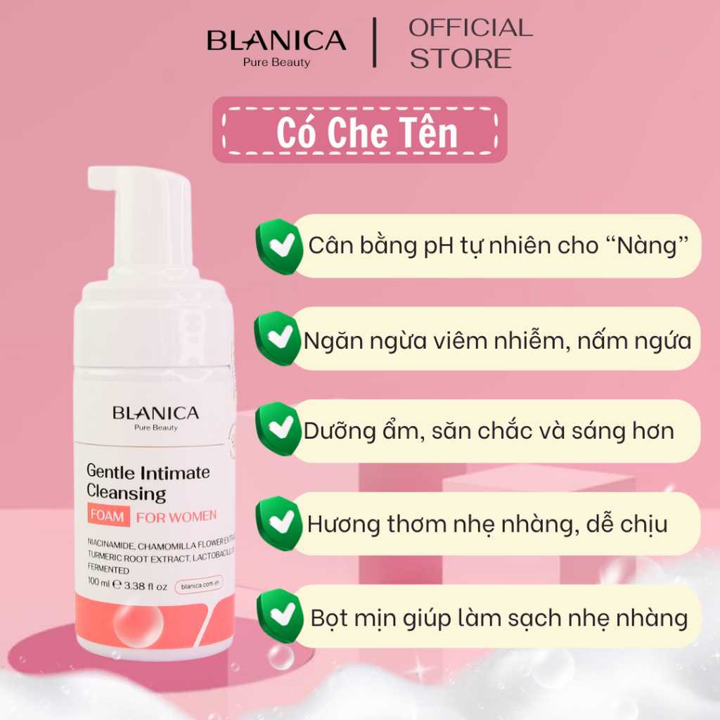 Ảnh Dung dịch vệ sinh nữ dạng bọt chiết xuất cúc la mã BLANICA Gentle Intimate Cleansing Foam 100ml 3