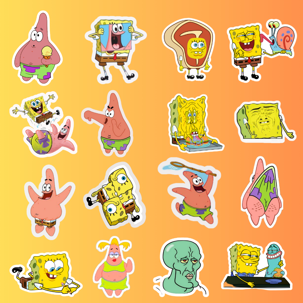 60 Sticker Bọt Biển zalo cute phô mai que