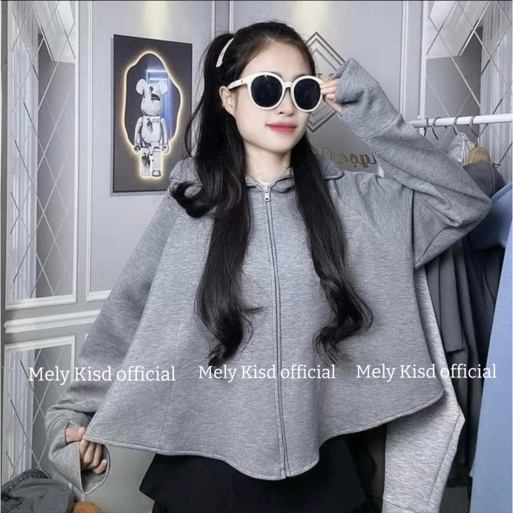 Áo Chống Nắng Cánh Dơi Cho Nữ Chống Nắng Chống Tia UV Mũ To Chất Umì Nỉ Co Giãn Mát Thấm Hút Mồ Hôi