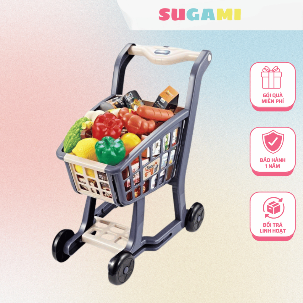 Đồ chơi Xe đẩy siêu thị 41 chi tiết Home ShoppingCart đồ chơi giáo dục ...