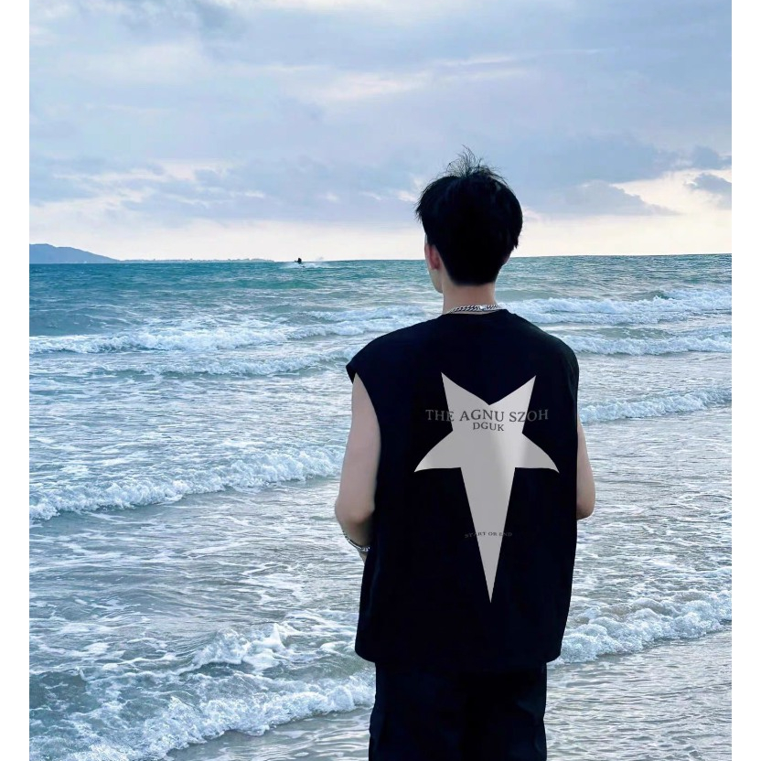 Áo Ba Lỗ Nam Tank Top Họa Tiết Hình Ngôi Sao JayZey Rộng Rãi Thoáng Mát Chuẩn Form Unisex