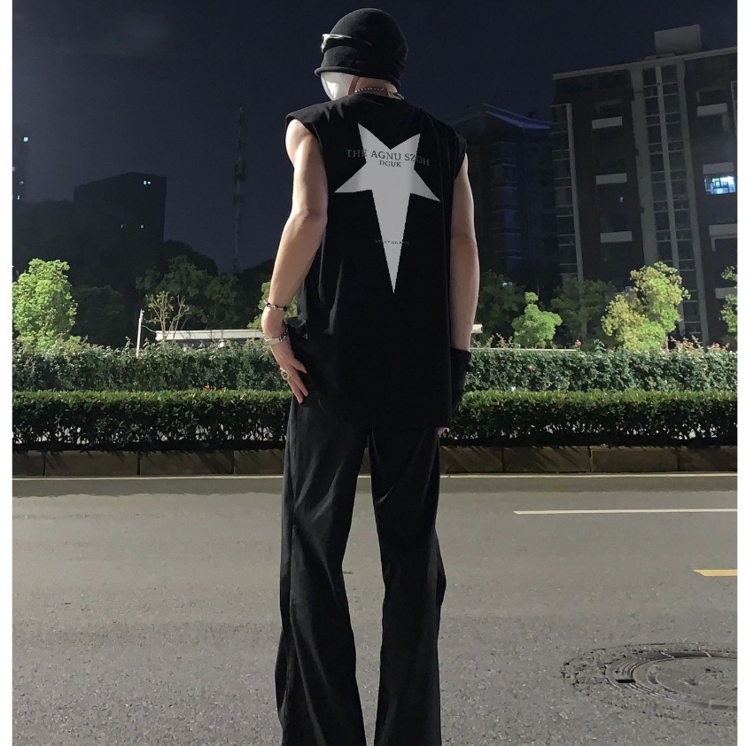 Áo Ba Lỗ Nam Tank Top Họa Tiết Hình Ngôi Sao JayZey Rộng Rãi Thoáng Mát Chuẩn Form Unisex