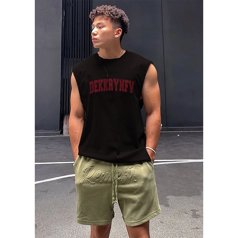 Áo Ba Lỗ Nam Tank Top Họa Tiết Chữ BETKAKKVM JayZey Rộng Rãi Thoáng Mát Chất Vải Cotton
