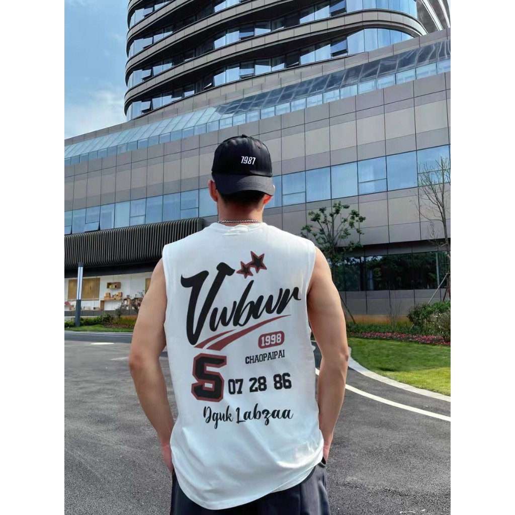 Áo Ba Lỗ Nam Tank Top Họa Tiết AXGU SELVFG JayZey Rộng Rãi Thoáng Mát Chất Vải Cotton