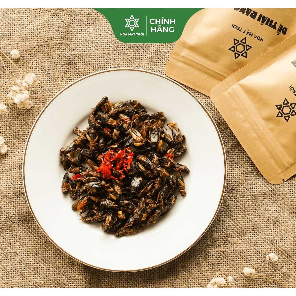 [Sỉ toàn quốc 50gr]Dế rang me ăn liên - Món nhậu bắt mồi - Hoa Mặt Trời Farm